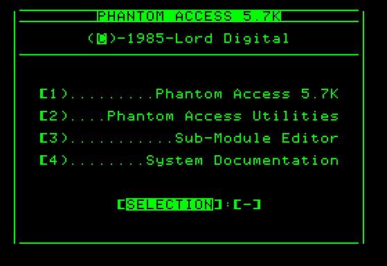 Phantom Access - Main Menu